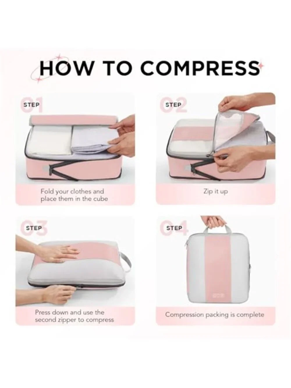 Compression Packing Cubes Travel Organizer Set Luggage Bags Toiletry Shoe Bag